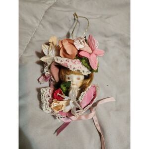 Vintage 1985 Kurt S Adler Porcelain Face Victorian Girl Christmas‎ Ornament